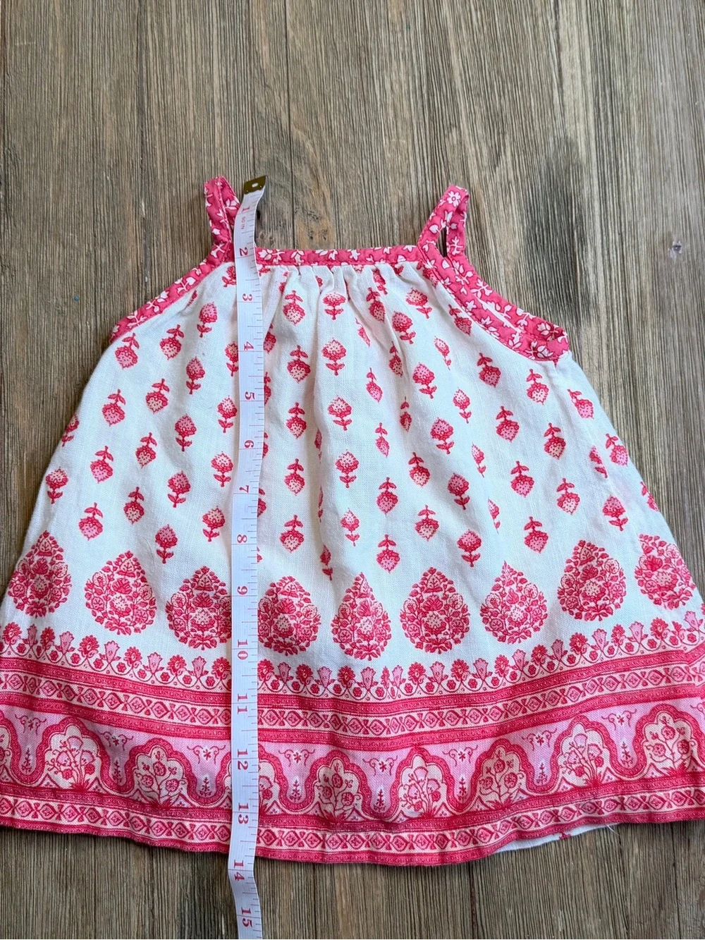 Baby Gap Cotton Red and White/Cream Printed Dress Size